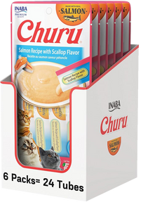 Inaba Churu Premio para gato receta base salmón/vieira (caja 24 tubos 14g c/u)