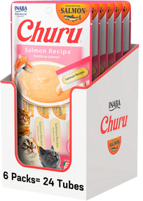Inaba Churu Premio para gato receta base salmón (caja 24 tubos 14g c/u)