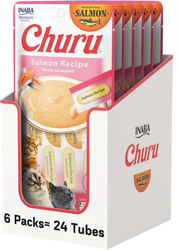 Inaba Churu Premio para gato receta base salmón (caja 24 tubos 14g c/u)