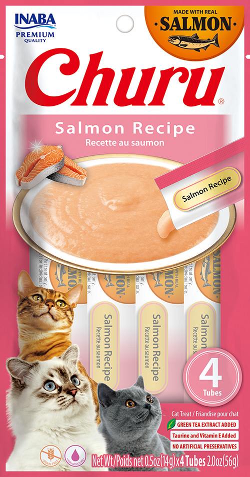 Inaba Churu Premio para gato receta base salmón (caja 24 tubos 14g c/u)