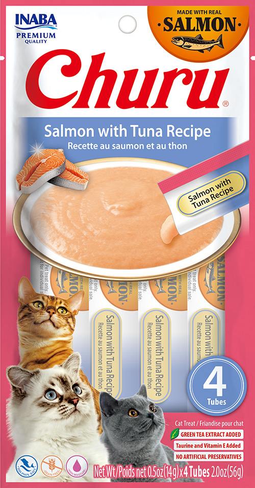 Inaba Churu Premio para gato receta base salmón/atún (caja 24 tubos 14g c/u)