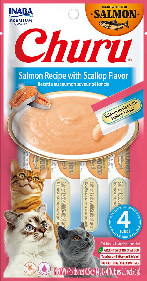 Inaba Churu Premio para gato receta base salmón/vieira (caja 24 tubos 14g c/u)