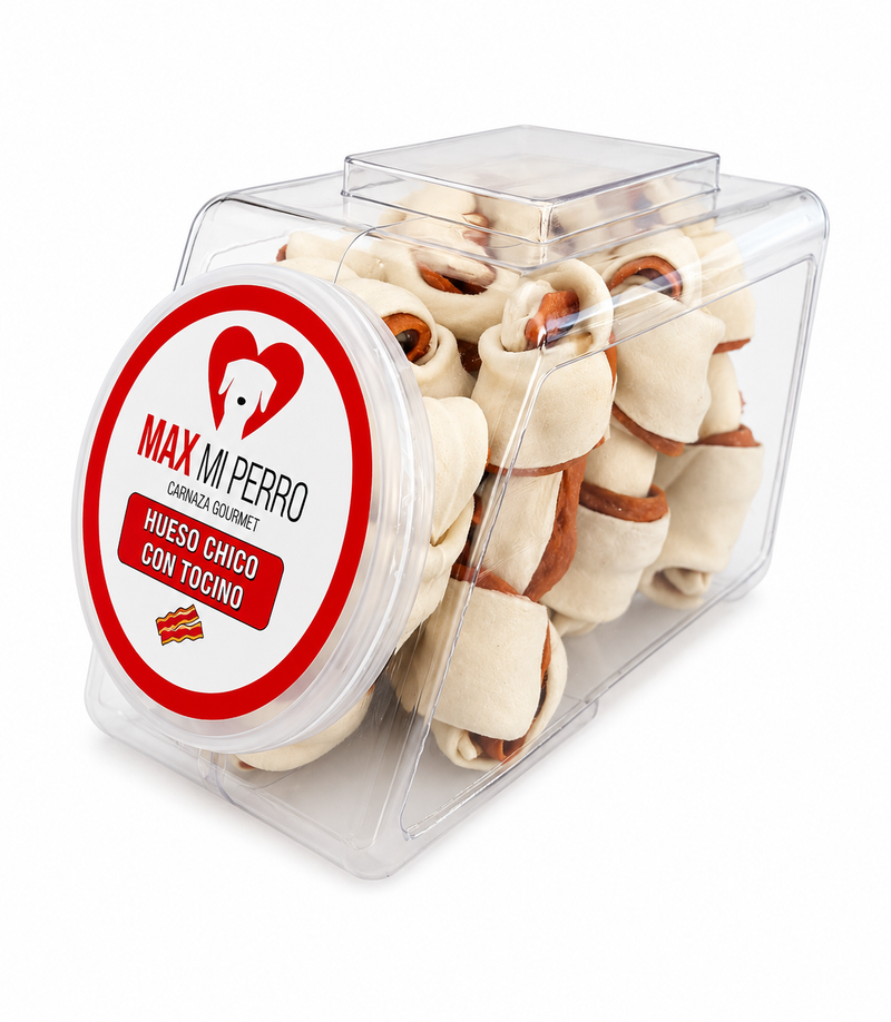 Bote Huesos Chicos Sabor Tocino 10 pzas
