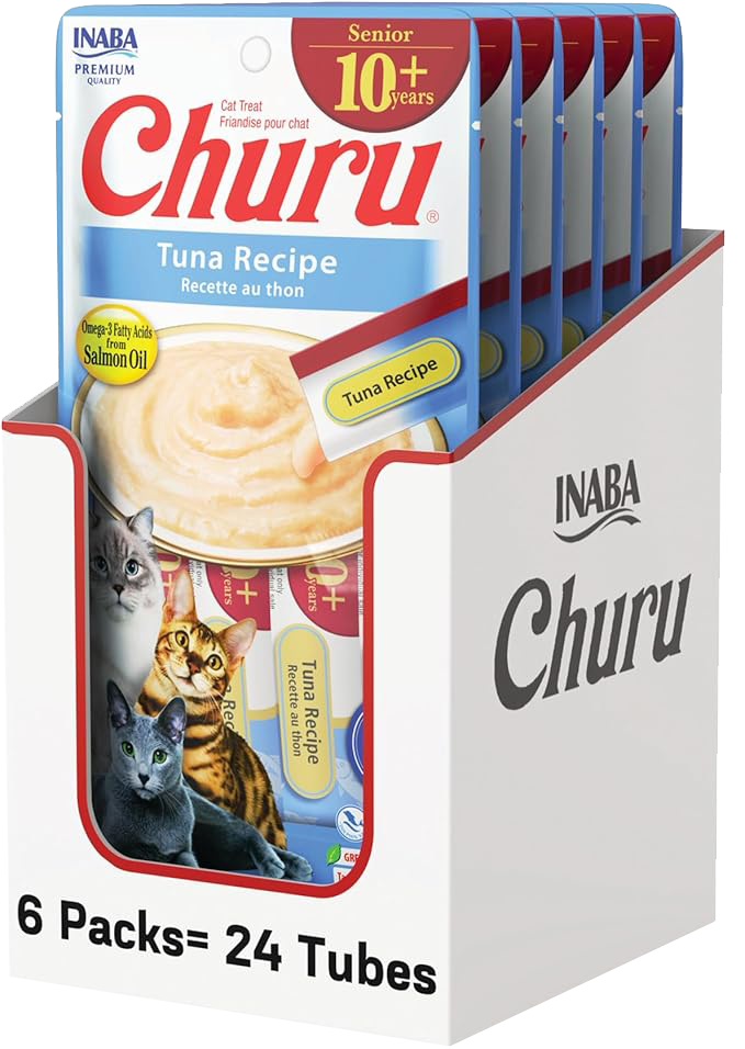 Inaba Churu Senior Premio para gato receta de atún (caja 24 tubos 14g c/u)