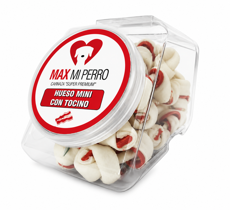 Bote Huesos Mini Sabor Tocino 35 pzas