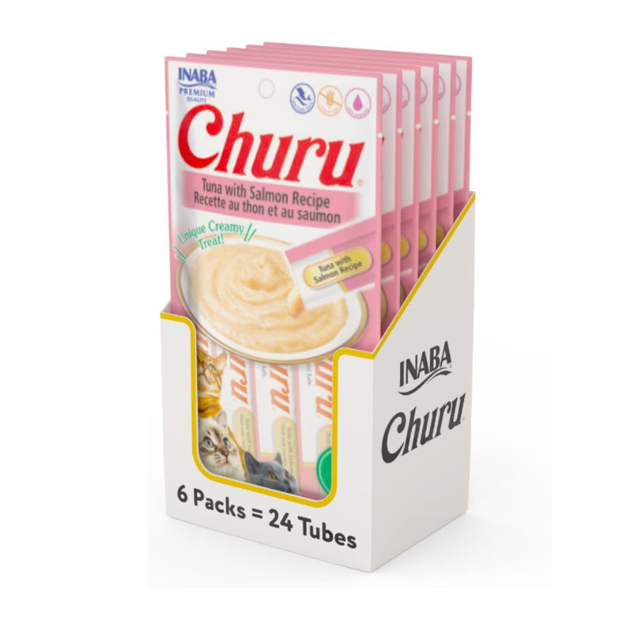 Inaba Churu Premio para gato receta de atún/salmón (caja 24 tubos 14g c/u)