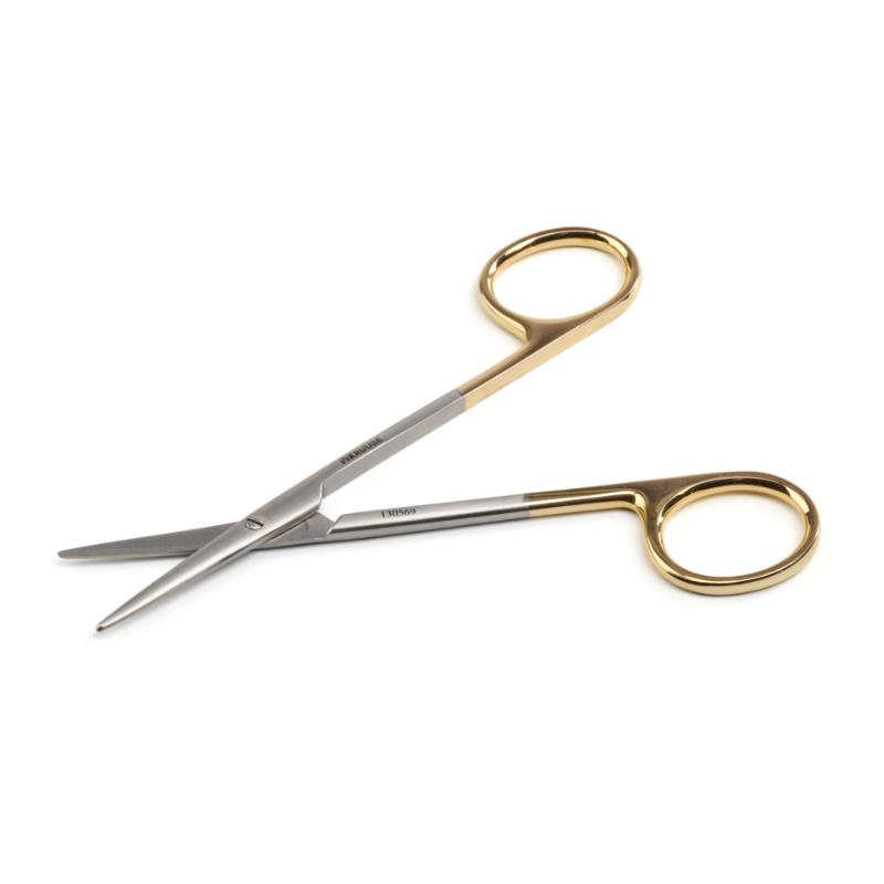 Tijeras Oro Metzenbaum, 12 cm, redonda/redonda, recta