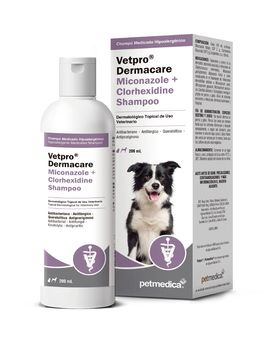 Vetpro Dermacare Miconazole+Clorhexidine Shampoo