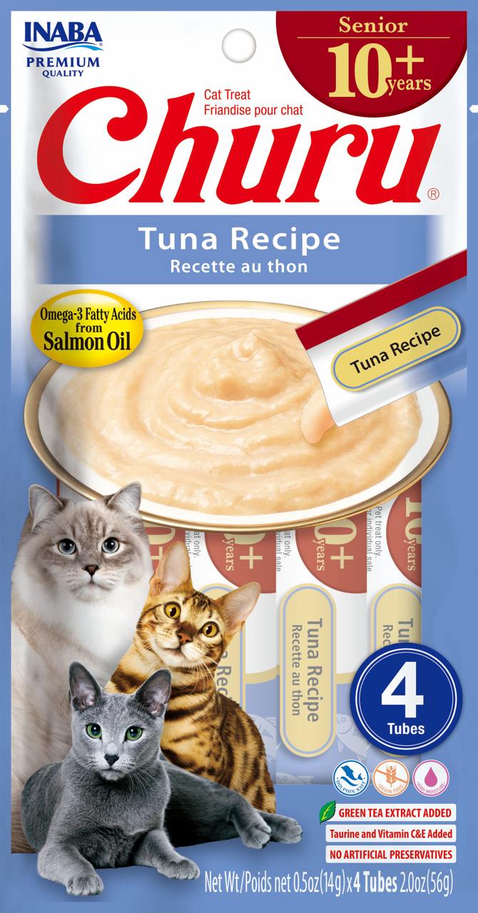 Inaba Churu Senior Premio para gato receta de atún (caja 24 tubos 14g c/u)