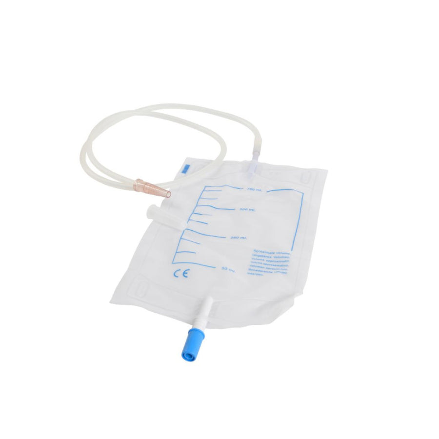 Kruuse Bolsa Para Recogida De Orina 750Ml Con Adaptador Para Sondas Foley 10 uds